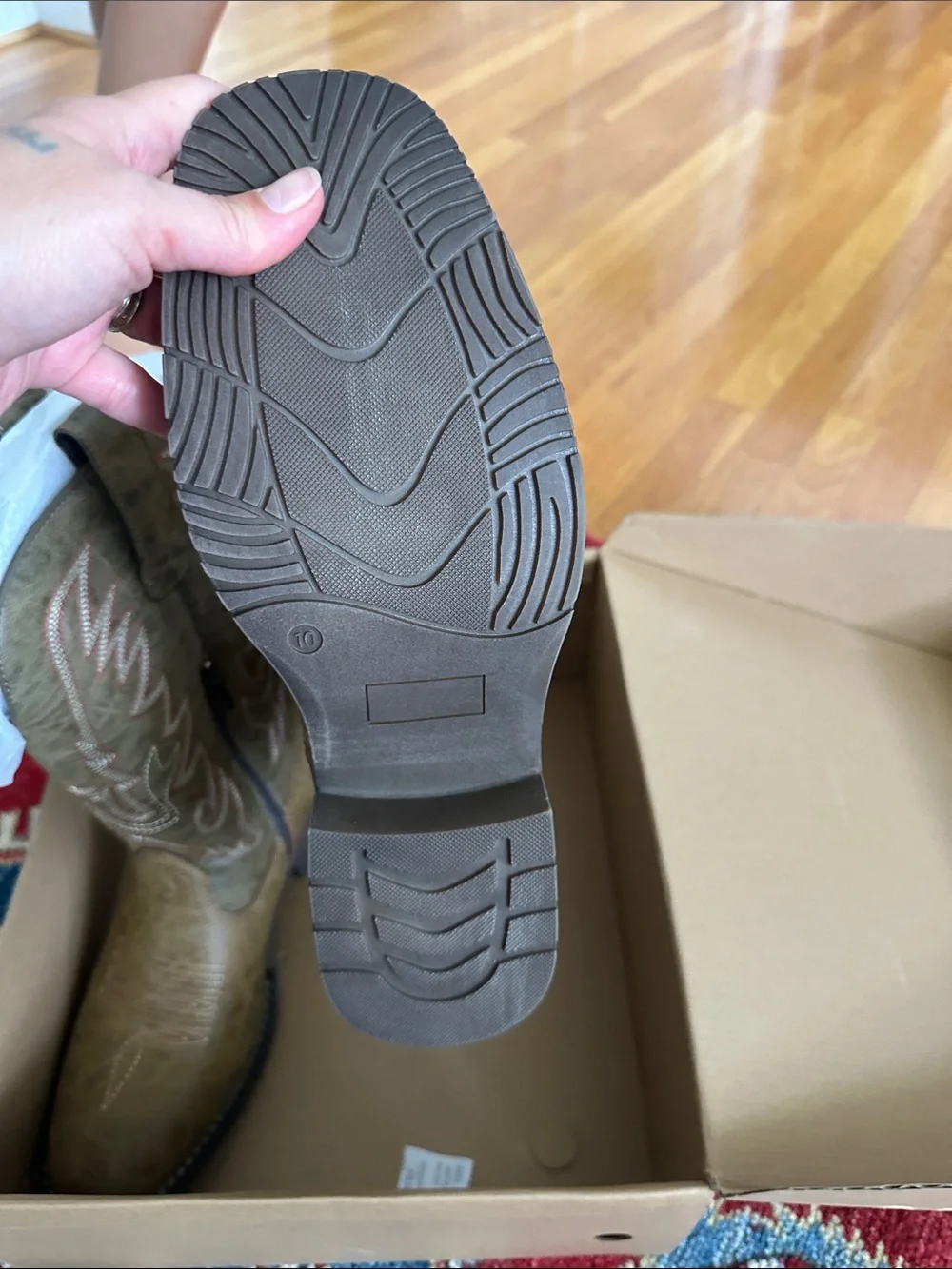 Olive Green Western Cowboy Boots